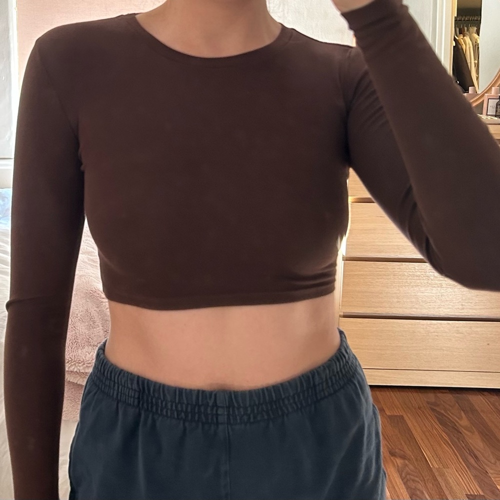 zara long sleeve crop top